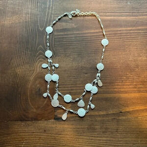 Silver layered‎ necklace